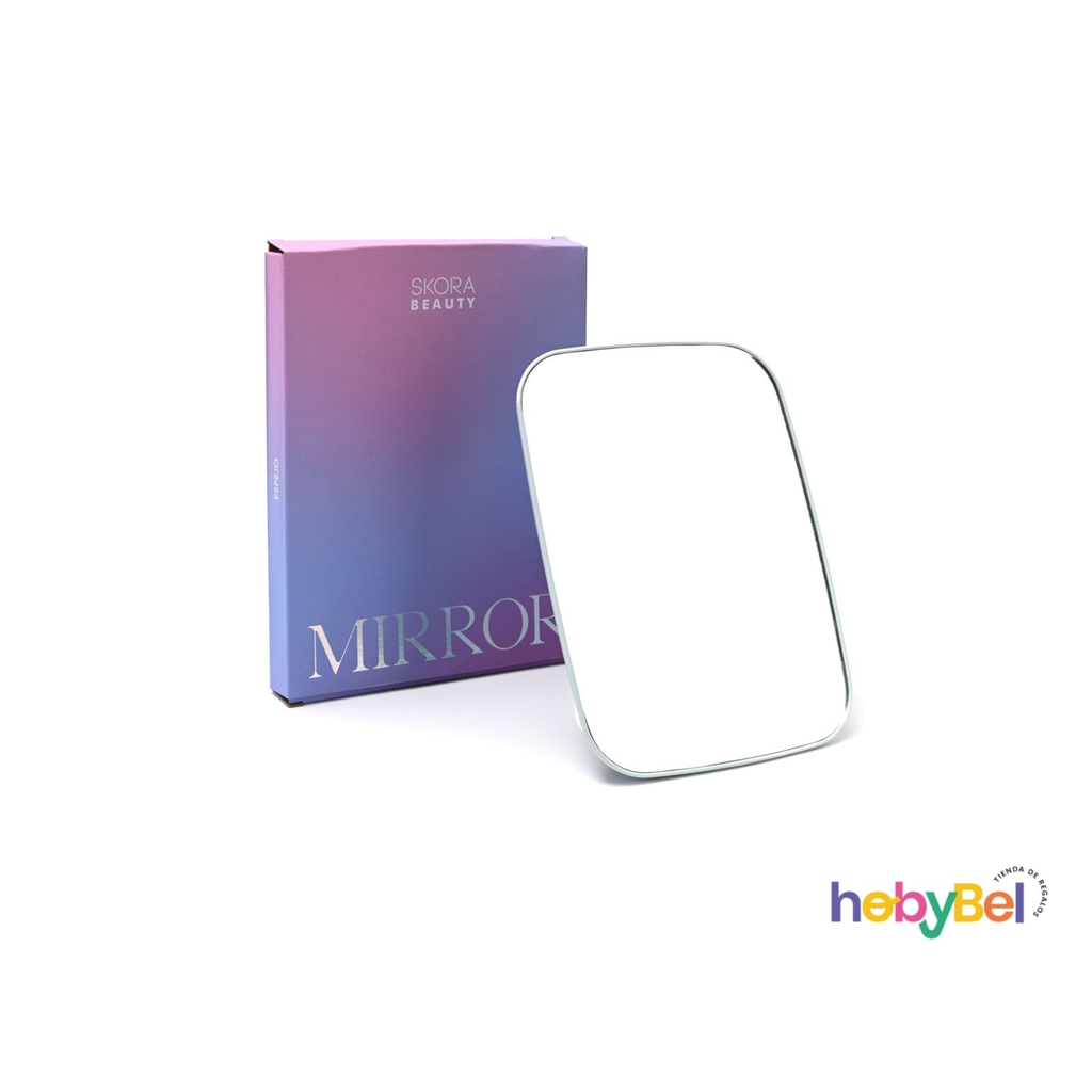 Espejo cuadrado doble cara con aumento y soporte 20x15cm x1u (39011U)