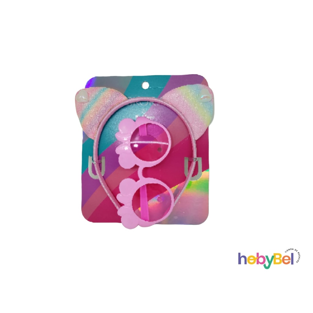 Set vincha infantil orejitas y anteojos x1u (35096U)