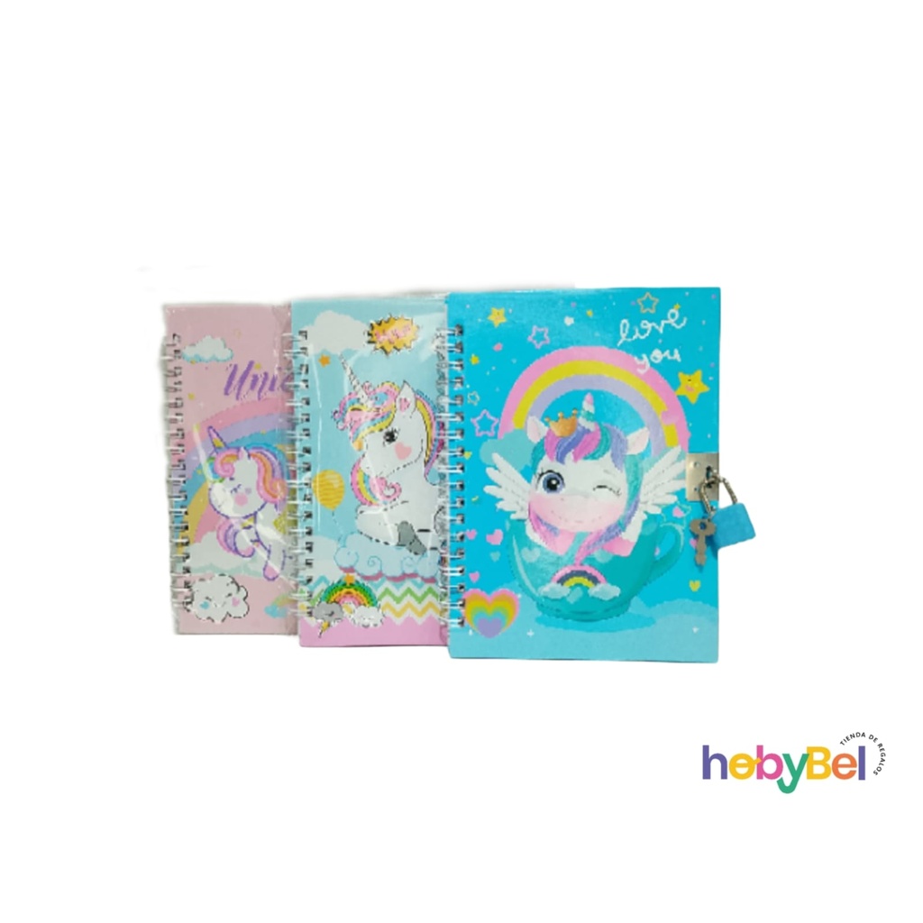 Libreta unicornio c/ candado anillado x1u (132477U)