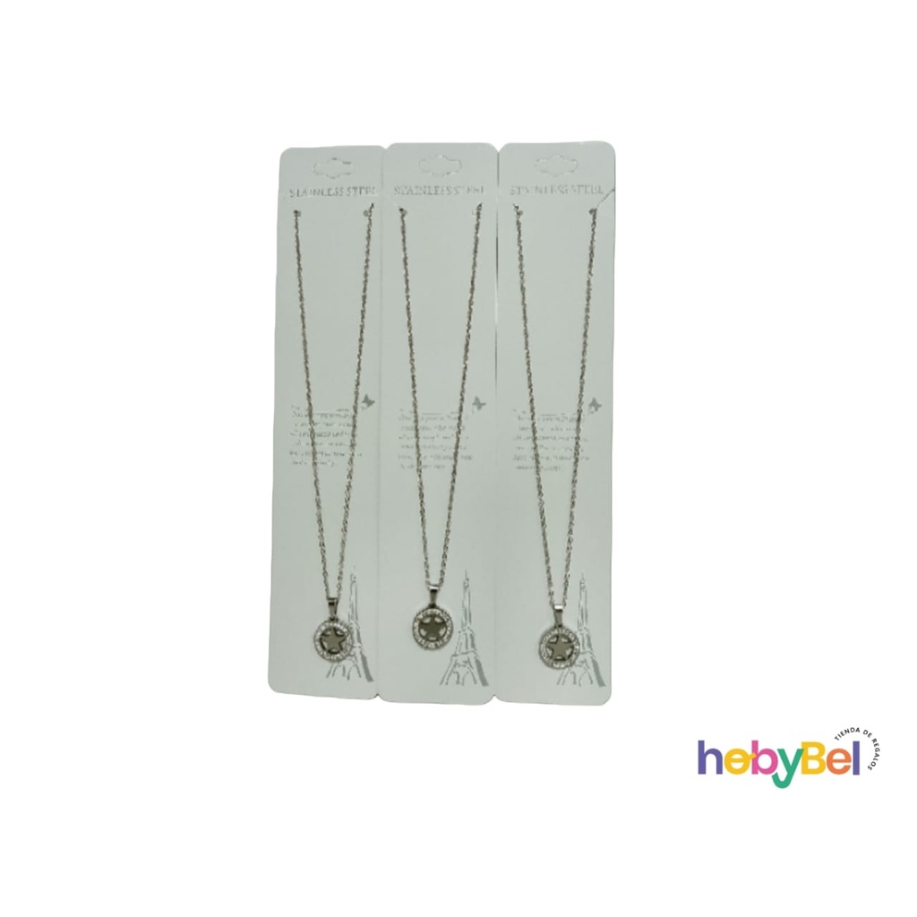 Collar acero Estrella c/ strass x1u (126792U)