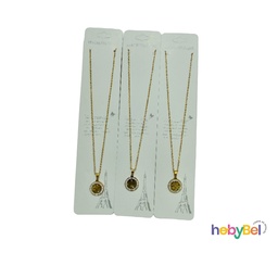 [126778] Collar acero dorado Trebol x1u (126778U)