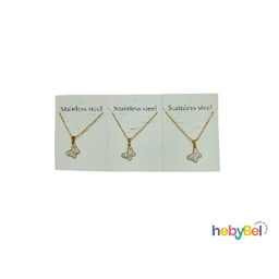 [126779] Collar acero dorado Mariposa x1u (126779U)