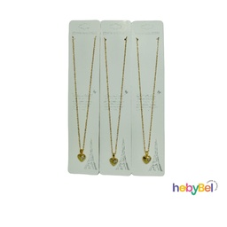 [126781] Collar acero dorado corazón x1u (126781U)