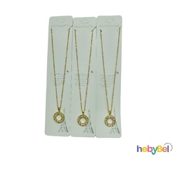 [126729] Collar acero dorado Circulo grande x1u (126729U)