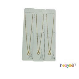 [126730] Collar acero dorado Circulo chico x1u (126730U)