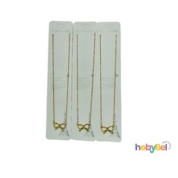 [126726] Collar acero dorado c/ moño x1u (126726U)